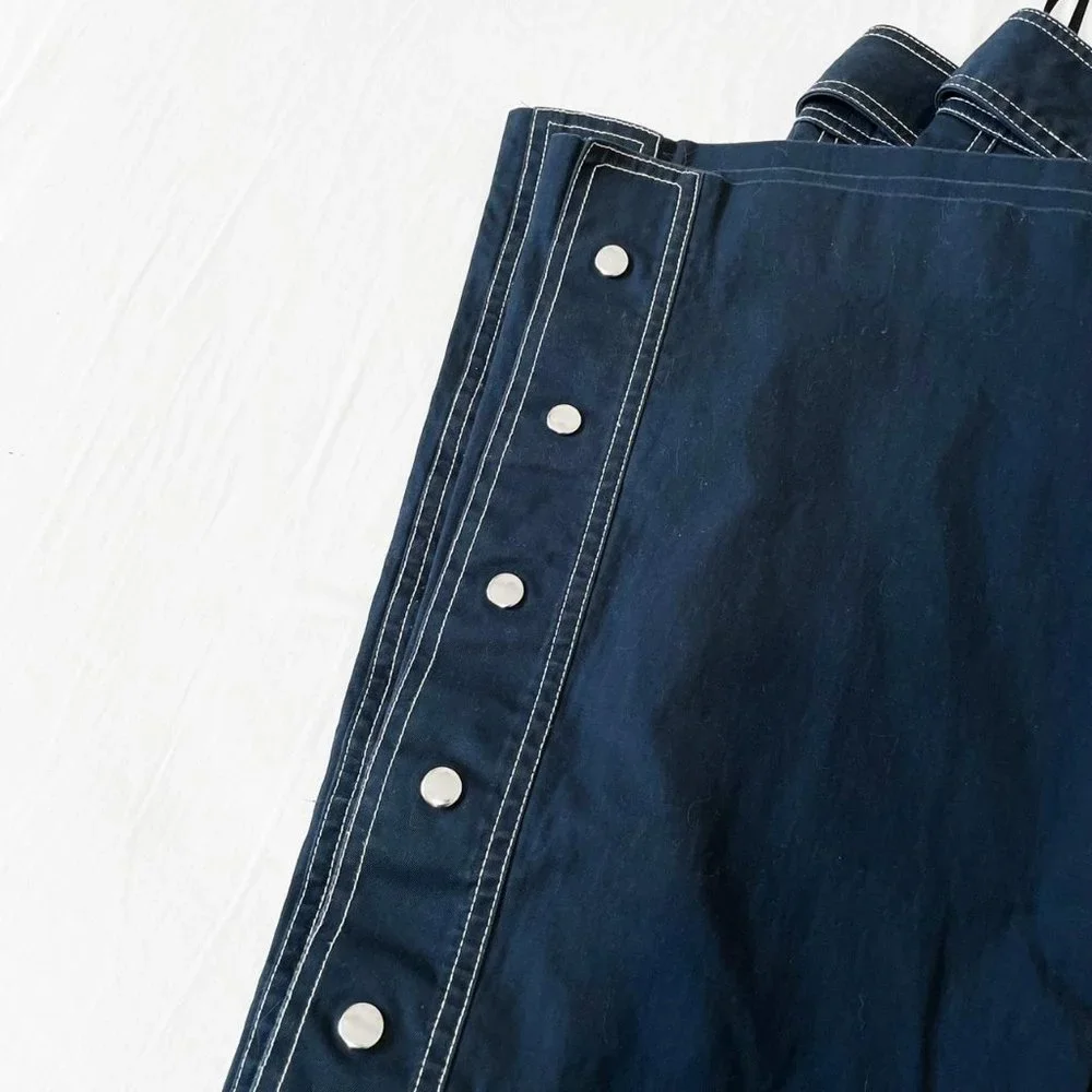 90s/y2k Dark Navy Blue Flare Leg Cyber Rave Pants - Picture 3 of 4